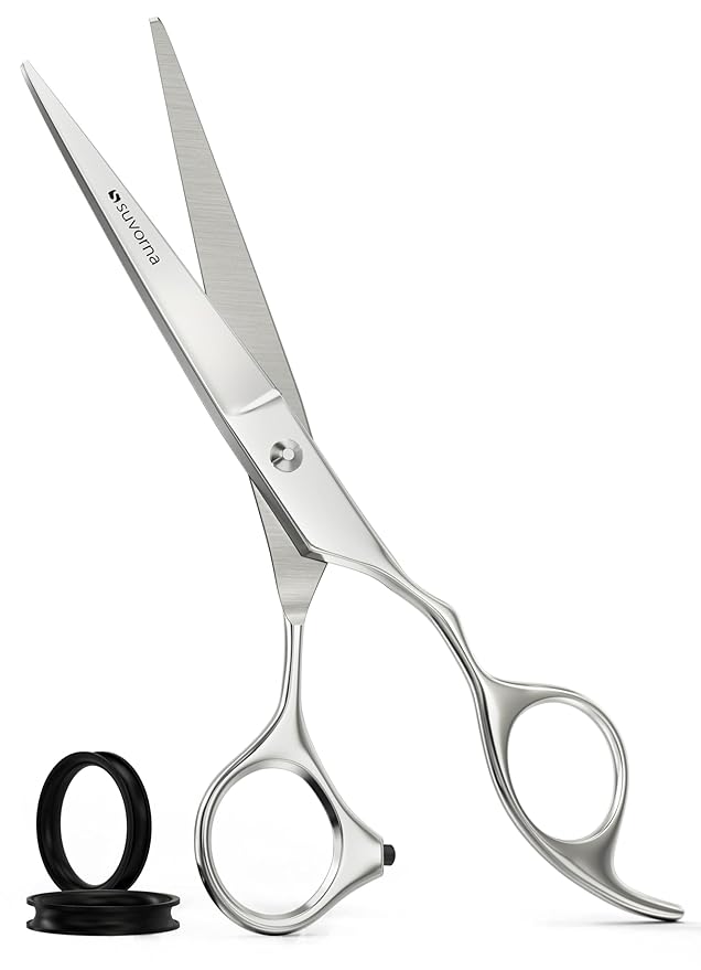 Suvorna Hair Cutting Scissors - 6" Stainless Steel Barber Scissors for Hair Cutting and Trimming - Razor Sharp Hair Scissors Professional for Hairdressers & Barbers - Hair Shears for Women and Men