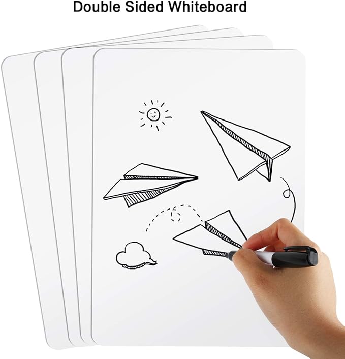 Dry Erase Lapboards, HERKKA 15 Pack Double Sided Dry Erase Lap Boards 9 x 12.5 Inch, 15 Markers, 15 Erasers, Small Dry Erase Boards for Students Classroom Teacher Supplies
