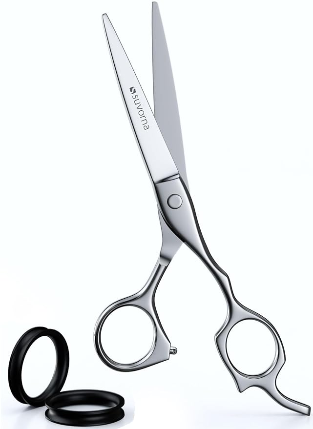 Suvorna Shears for Hair Cutting - Barber Scissors for Hair Cutting - Extremely Sharp Hair Cutting Scissors to Cut Hair - Made with 6.5" Stainless Steel with Key - Hair Shears for Women, Men and Adults
