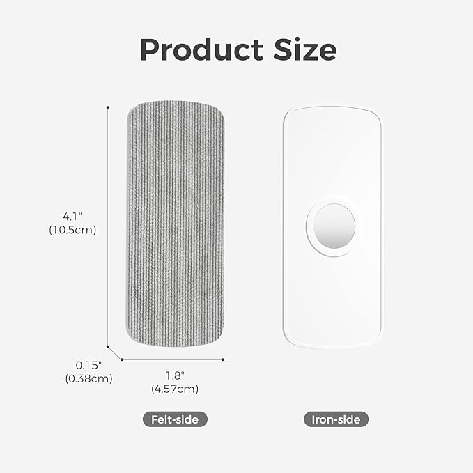 loukin 6 Pack Replaceable Dry Erase Eraser Refills, Magnetic Whiteboard Eraser Felt Pads, Designed Replaceable Dry Erase Board Erasers, Intended for Classroom, Home and Office Use