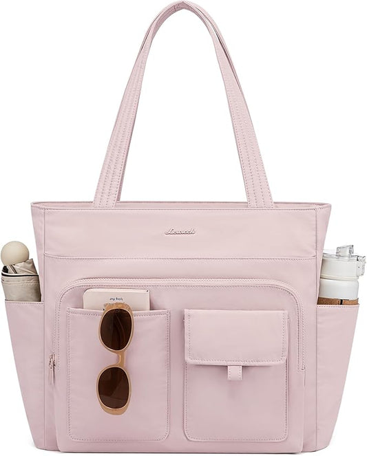 LOVEVOOK Tote Bag for Women,Light Puffer Tote Bag with Multi-pockets,Stylish Carry on Laptop Bags for Daily,Travel,Work,Gym