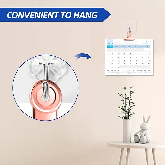 10 Pack Large Metal Hinge Clips 2.5 Inches Bull Hinge Paper Clips Bulldog Clips for Crafts, Photo, Drawing, Food Bags at Home, Office, School, Shop, Rose Gold, 63mm