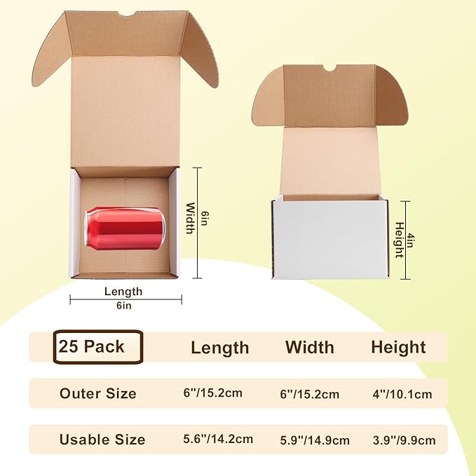 WIFTREY 25 Pack 6X6X4 Small Shipping Boxes for Business, White Corrugated Cardboard Box 6 x 6 x 4 for Mailing Packing Gifts