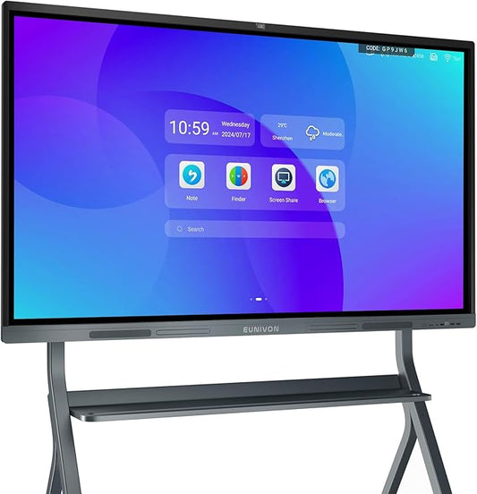 Interactive Whiteboard, 65'' 4K UHD Smart Whiteboard, Interactive Touch Screen Smartboard, Smart Board for Classroom and Business (Wall Mount Included)