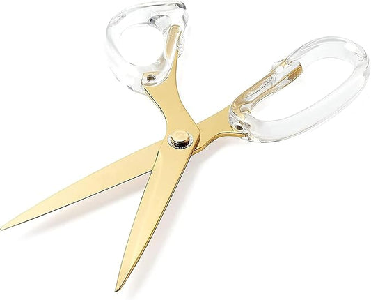 OfficeGoods 9” Stainless Steel Acrylic Scissors for Office and Home - Aesthetic and Sharp All Purpose Scissors, Perfect for Sewing, Arts and Crafts - Gold