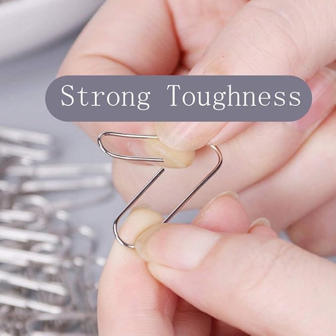 Vinaco Paper Clips Smooth Silver, Medium and Jumbo Paper Clip (1.3 inch & 2.0 inch), Durable and Rustproof, Coated Paper Clips Great for Office School and Personal Use