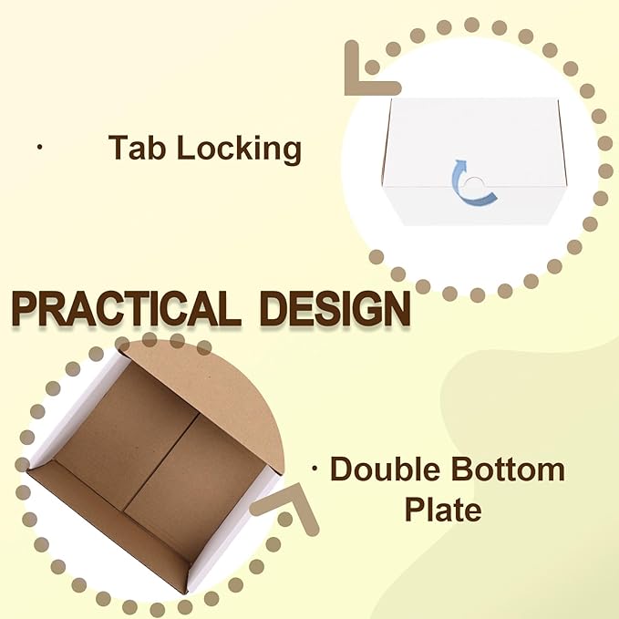 WIFTREY 7x5x4 Small Shipping Boxes Set of 40, White Corrugated Cardboard Box Shipping Box for Packaging Small Business, Moving, Mailing