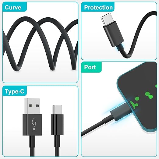 10 FT USB C Cable for Samsung Galaxy A14 5G/A13/A15/A16/A55/A54/A53/A50/A33/A34/A24/A03S/S25/S24Android Phone Charging Cord, Google Pixel 9 /8a/iPhone17/16e/16/15 Long Car Fast Extension Charger Cable