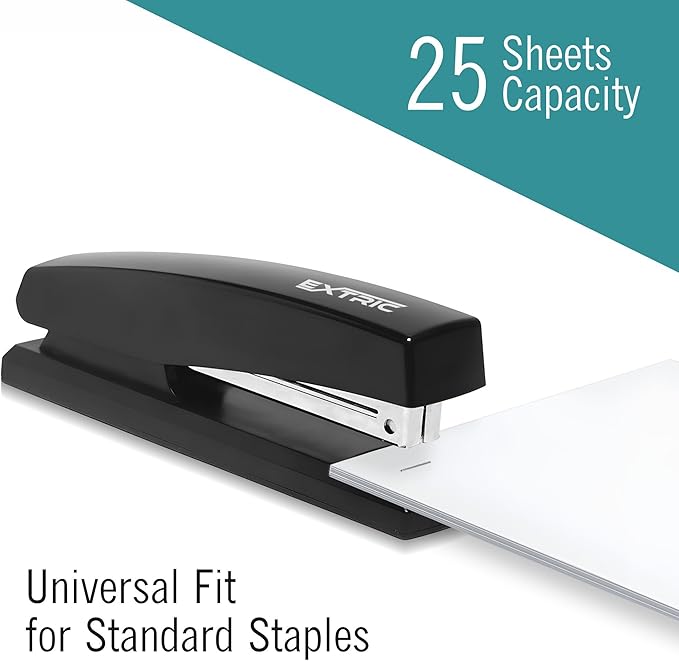 Stapler – Staplers for Desk, Black Stapler Heavy Duty 3 Pack, Staplers 25 Sheet Capacity for Office and Home
