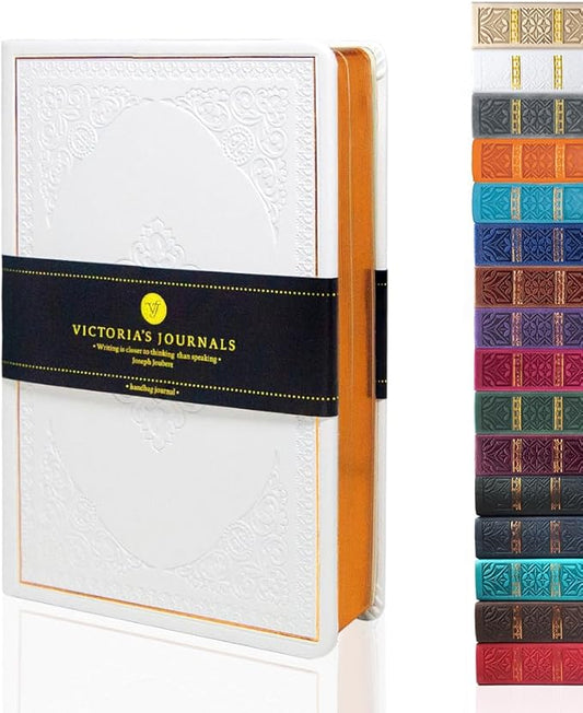 VICTORIA'S JOURNALS Leatherette Vintage Journal Hard Cover Lined Notebook Old Looking Travel Pocket Diary, Mini B6 Size 6.5'' x 4.7''