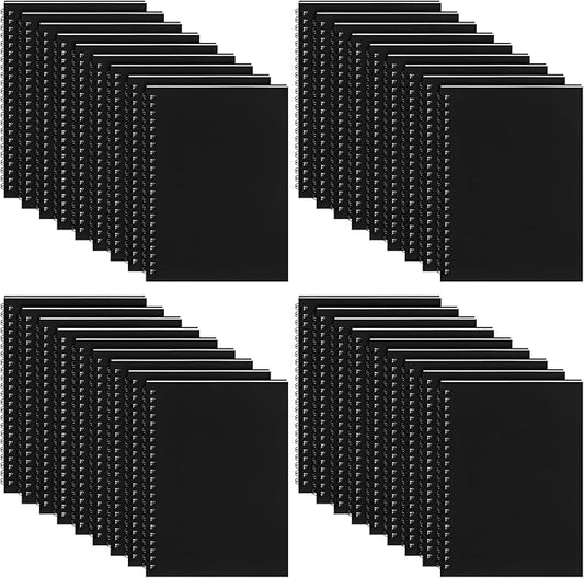 Yahenda Spiral Notebook Bulk A5 Journal Lined 8.3'' x 5.5'' Writing Composition Paper Small Notepad Subject Notebook for Students Office Business Back to School Supplies(Black,36 Pcs)
