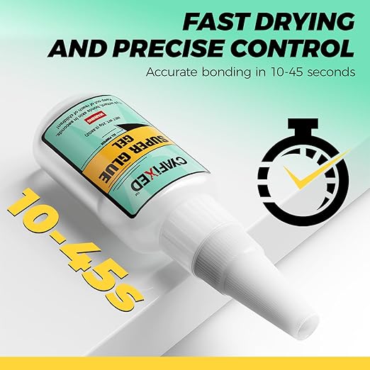 Super Glue Gel, Clear Cyanoacrylate Adhesive for Plastic Metal Ceramic Wood Shoe Sole Repair, Instant Superglue for Glass Leather Pottery Model Rubber Porcelain Crafts 3D Prints, Strong Bonding