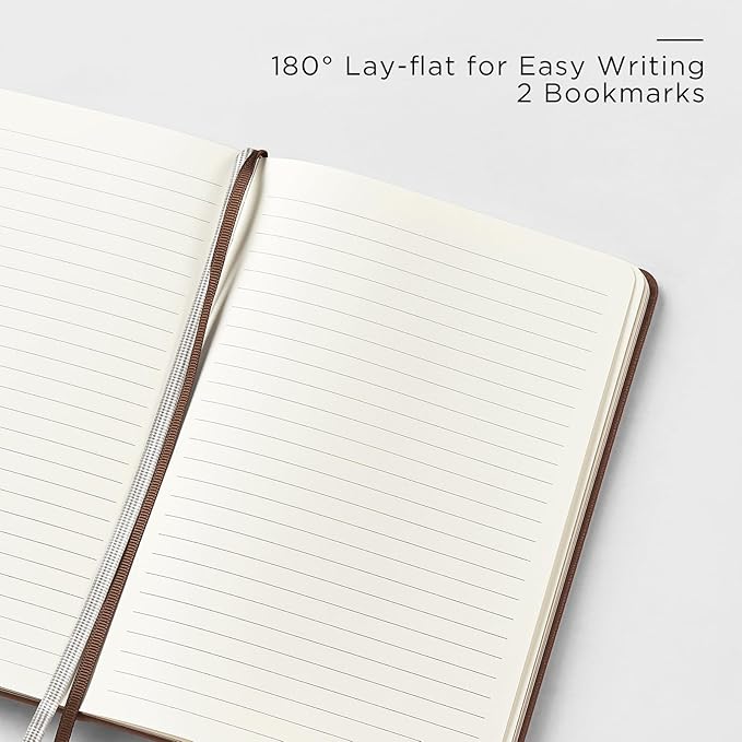 &And Per Se Lined Journal and Pen Set, A5 Hardcover Notebook, 160 Pages 100GSM Thick Paper-Gifts for Men Women, for Work, Business, School or Home Writing (Brown)