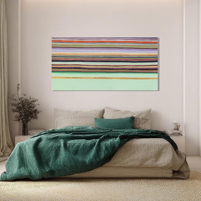 ZENPEE Green Minimalist Canvas Wall Art, Aesthetic Home Decor for Hallway, Dining Room, Bedroom, or Office | 20" x 40"