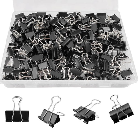 180 Pcs Small Binder Clips Black, 0.59 in/15mm Mini Binder Paper Clips, Paper Clamps for Office Supplies, Home, School,Business Document Organizing