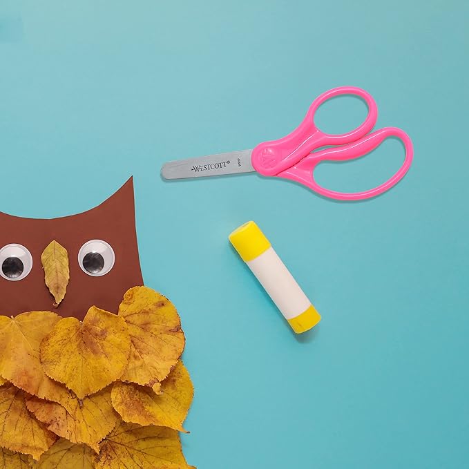 Westcott 5" Hard Handle Kids Scissors, Blunt, Assorted Colors, 2-Pack