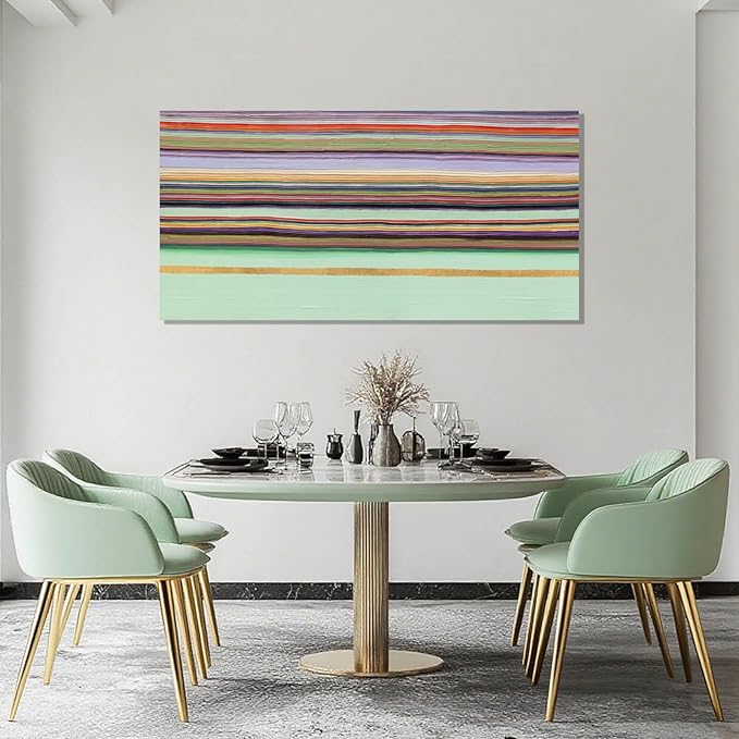 ZENPEE Green Minimalist Canvas Wall Art, Aesthetic Home Decor for Hallway, Dining Room, Bedroom, or Office | 20" x 40"