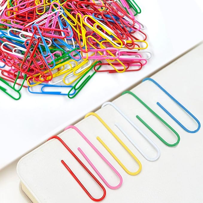 Paper Clips, 180 Pack 2 Inch Large Colored Paperclips, Large Assorted Colored Coated Paper Clips,Jumbo Reusable Big Paperclips for Paperwork Office School Document Organizing
