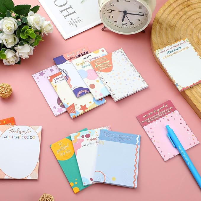 Yinder 24 Pcs Inspirational Sticky Notes Christmas Appreciation Sticky Notes Motivational Funny Memo Pads Positive Note 3 x 4 Medical Assistant Gift for Women Office(Lovely,Cute)