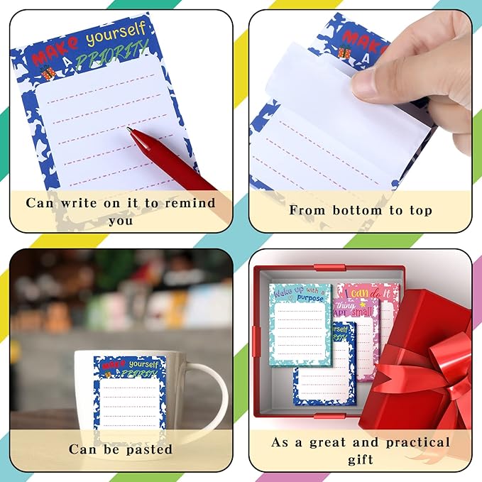 Yinder 24 Pcs Inspirational Sticky Notes Christmas Appreciation Sticky Notes Motivational Funny Memo Pads Positive Note 3 x 4 Medical Assistant Gift for Women Office(Colorful,Inspirational)