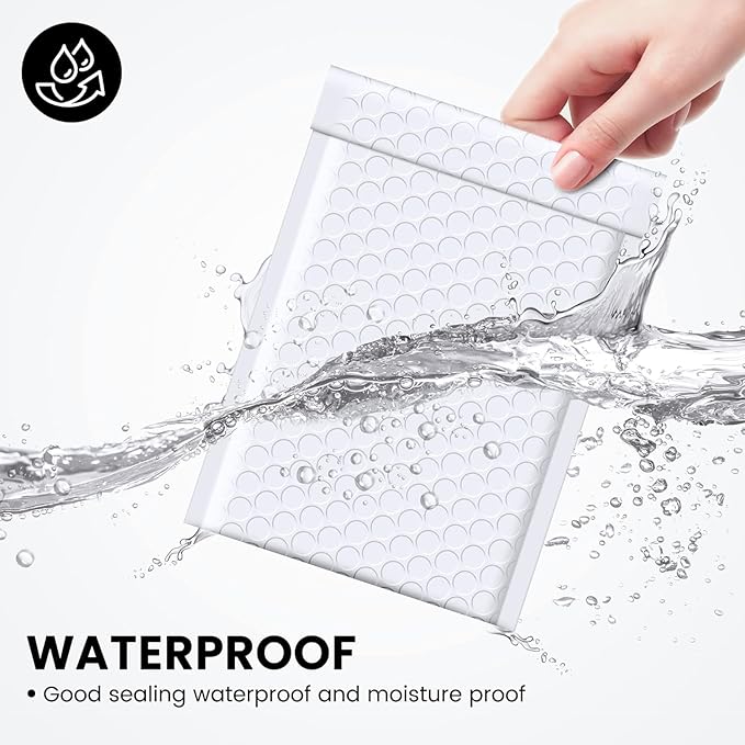 Fuxury White Bubble Mailers 4x8" 4000 Pack, Waterproof Padded Envelopes Self Seal Bubble Envelopes, Padded Mailers for Small Business, Envelope Mailers Usable Size 4x7"