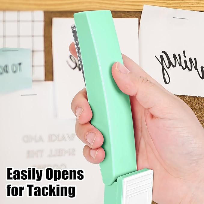 Stapler 25 Sheet Capacity with 1000 Staples and Staple Remover, Staplers for Desk, Non-Slip Office Stapler, Green