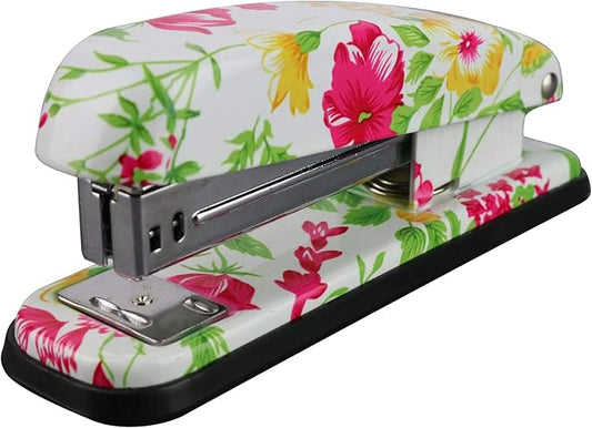 VIBRANZ-LAB Cute Heavy Duty Stapler for Home Office Supplies Standard Pretty Floral Staplers for Desk Cute Office Products Small Hand Stapler Desktop Stapler School Crafting Supplies Mini Stapler
