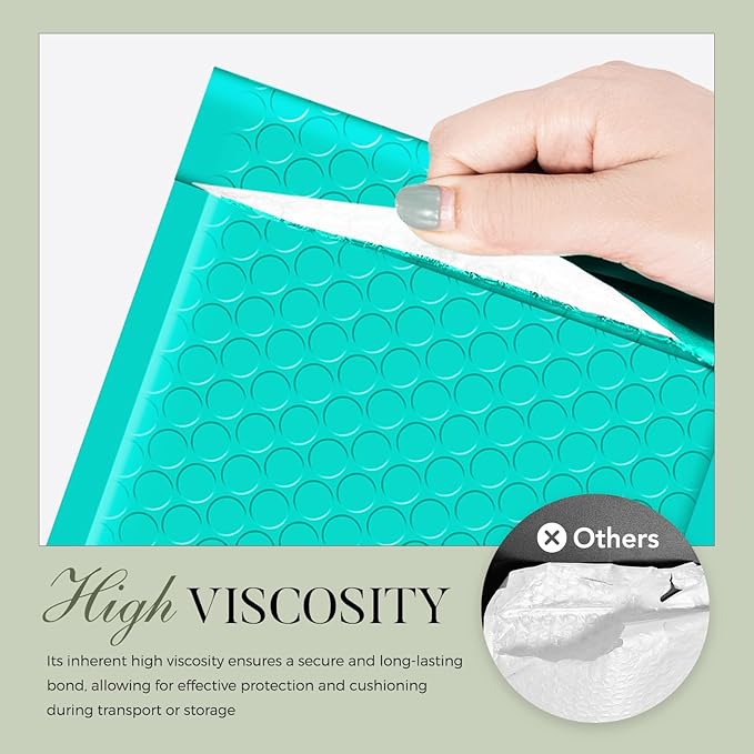 METRONIC Small Bubble Mailers 4x8 200 Pack Teal Bubble Mailer Usable Size 4x7 Self Seal Waterproof Padded Envelopes for Small Business Packaging Sports Cards
