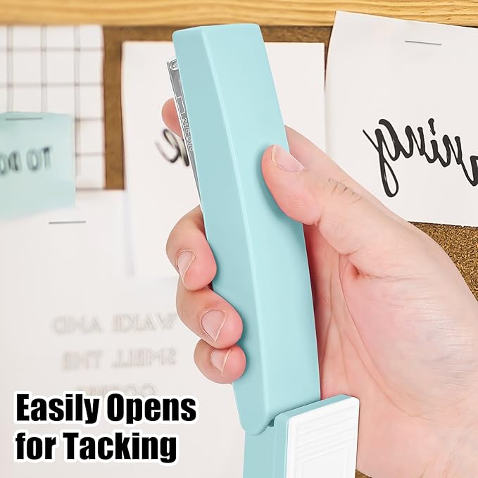 Stapler 25 Sheet Capacity with 1000 Staples and Staple Remover - Staplers for Desk, Non-Slip Office Stapler with Staples, Blue