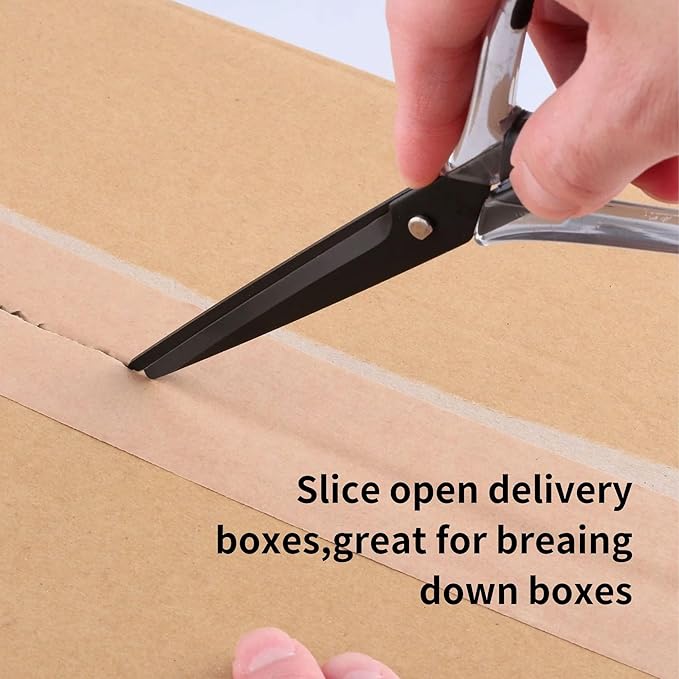 Seki Japan Japanese scissors Stainless Steel Cardboard cutter Letter Opener, Fluorine coating, 7.9" Greige