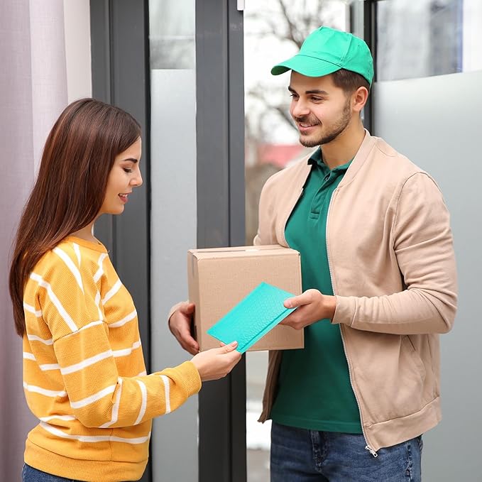 METRONIC Small Bubble Mailers 4x8 200 Pack Teal Bubble Mailer Usable Size 4x7 Self Seal Waterproof Padded Envelopes for Small Business Packaging Sports Cards