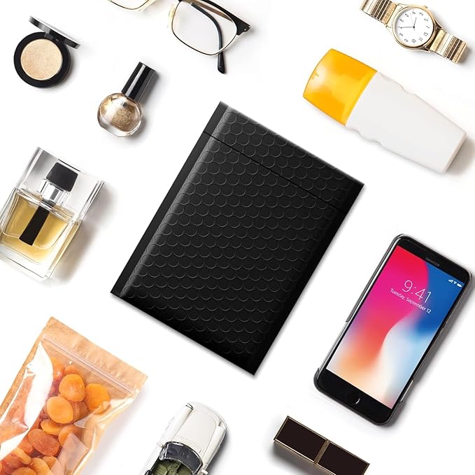 Metronic 4x8 Inch 800Pack Bubble Mailer, Black Bubble Mailers, Waterproof Padded Envelopes, Self Seal Adhesion Bubble Envelopes, Cushioning Padded Mailers for Jewelry, Bubble Mailers Usable Size 4x7