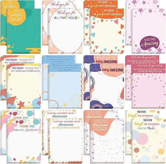 Yinder 24 Pcs Inspirational Sticky Notes Christmas Appreciation Sticky Notes Motivational Funny Memo Pads Positive Note 3 x 4 Medical Assistant Gift for Women Office(Lovely,Cute)