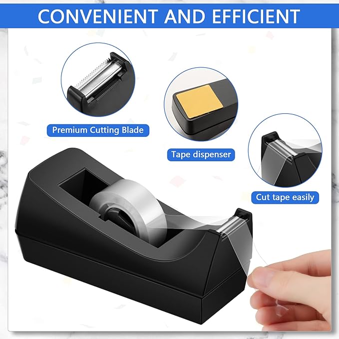 Queekay Office Stapler Set Desk Accessory Kit 16 Pieces Desk Staplers Tape Dispenser Sets Pop up Notes Pop up Sticky Notes Desktop Tape Dispenser 2000 Pcs 24/6 Staples