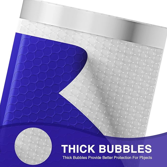Metronic Bubble Mailers 6x10“ 100 Pack Usable Size 6x9" Self-Seal Bubble Mailer Thick Padded Envelopes Cushioning Shipping Envelopes for Small Business Shipping Blue