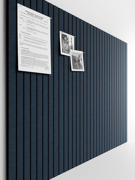 Bumusty Large Cork Board 47"x35" Alternative - 12 Pack Felt Wall Tiles with 70 Safe Removable Adhesive Tabs, 30 Pushpins, Cork Boards for Walls Pin Board Bulletin Board Office Decor -Navy