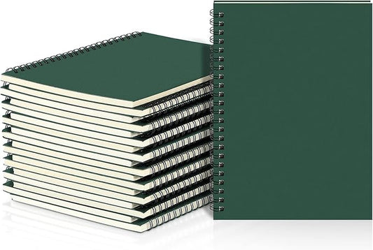 Yahenda Spiral Notebook Bulk A5 Journal Lined 8.3'' x 5.5'' Writing Composition Paper Small Notepad Subject Notebook for Students Office Business Back to School Supplies(Deep Green,18 Pcs)