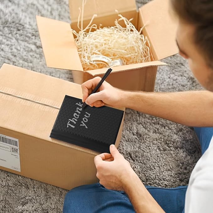 Metronic 4x8 Inch 800Pack Bubble Mailer, Black Bubble Mailers, Waterproof Padded Envelopes, Self Seal Adhesion Bubble Envelopes, Cushioning Padded Mailers for Jewelry, Bubble Mailers Usable Size 4x7