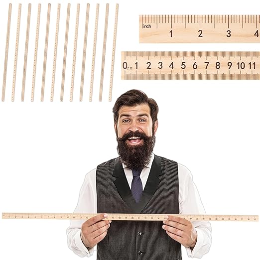 gisgfim 12 Pack 39 Inches Wood Double Sided Meter Stick Yard Stick Wood Economy Meterstick Wooden Ruler 100 Centimeters Measuring Yardstick Bulk School Classroom Home Office Kid Measuring Tailor Craft