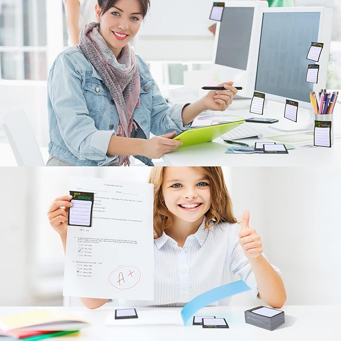 Yinder 24 Pcs Inspirational Sticky Notes Christmas Appreciation Sticky Notes Motivational Funny Memo Pads Positive Note 3 x 4 Medical Assistant Gift for Women Office(Black,Inspirational)