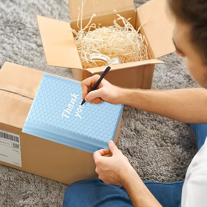 Metronic Bubble Mailers 6x10" 100 Pack Usable Size 6x9" Self Seal Bubble Mailer Thick Padded Envelopes Shipping Envelopes Cushion Mailers for Mailing Jewelry Makeup Supplies Light Blue