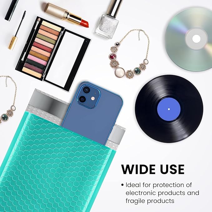 Fuxury Bubble Mailers 6x10" Teal Padded Envelopes 9600 Pack Bulk Strong Adhesion Full Pallet of Padded Mailers Thick Bubble Envelopes for Small Business Mailing Small Items,Jewelry,Makeup