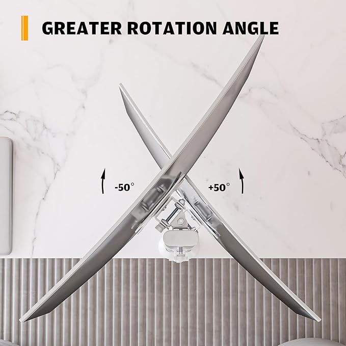 Hemudu Dual Monitor Articulating Desk Mount Arm Stand - Vertical Stack Screen Supports Two 13 to 34 Inch Computer Monitors with C Clamp White
