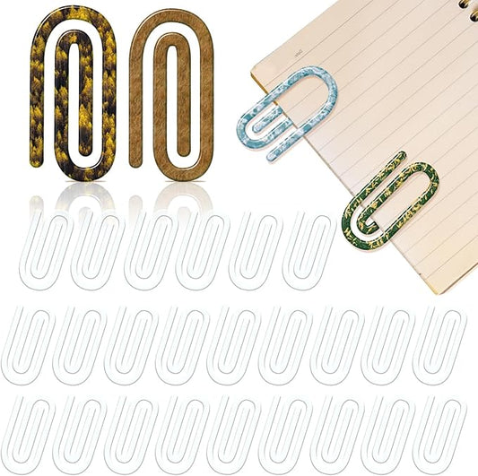 24PCS Jumbo Acrylic Sublimation Paper Clips Blanks, 4x2 Inch Clear Sublimation Acrylic Blanks for Heat Transfer DIY Crafts, Personalized Office School Gift Supplies