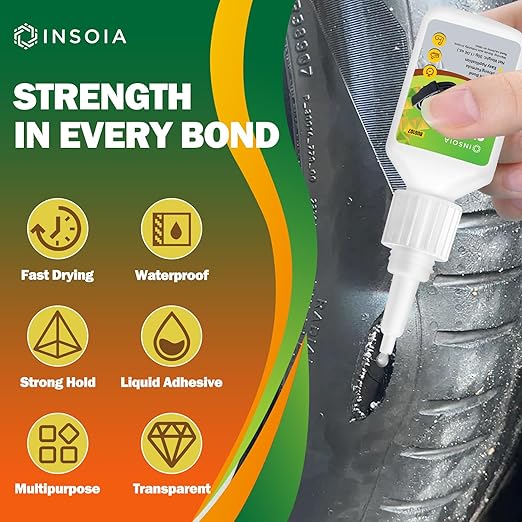 Super Rubber Glue, 30g Heavy Duty Rubber Adhesive for RC Tires, Shoe Soles, Belts, Hoses, Car Seals, Mats, Motorcycle Grips & DIY Repairs – Quick-Dry, Waterproof, Heat-Resistant CA Glue