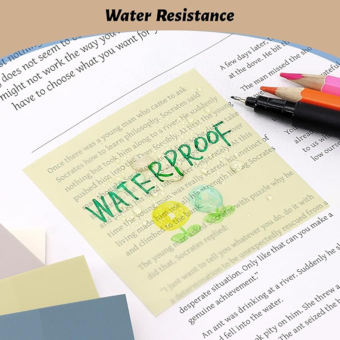 ‎SYMDROMIA Transparent Sticky Notes, 3"x3" Clear Sticky Notes, Post Translucent with See Through Self-Adhesive Sticky Pads for Office School College Supplies, 800 Sheets Soft Morandi