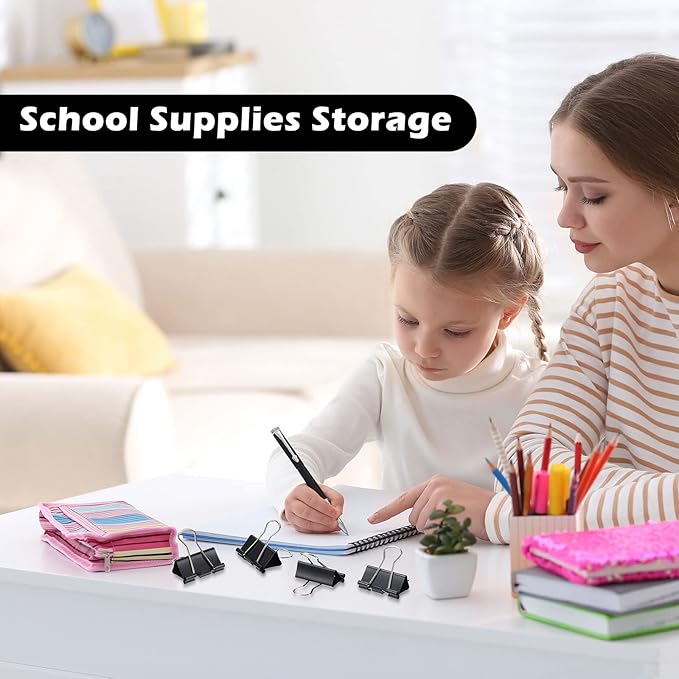 Yexiya 300 Pcs Medium Binder Clips Sturdy 1.25 Inch Clamps Bulk, Multi-use Clips for Christmas Light Support, Gutter C9 Roof Outdoor Light Hanging Helper