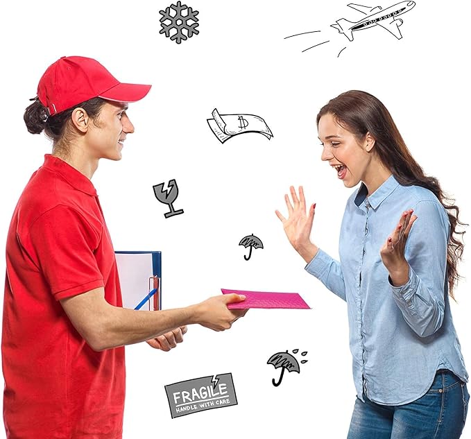 Metronic Small Bubble Mailers 4x8 Inch 800PC Bulk Usable Size 4x7 Poly Bubble Mailers Self-Seal, Mailing Envelopes, Padded Envelopes, Packaging for Small Business, Jewelry, Hot Pink