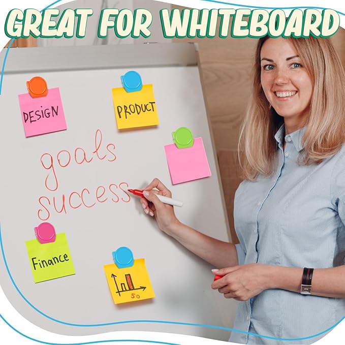 VNDUEEY 24 Pcs Magnetic Clips, Fridge Magnets Refrigerator Magnet, Whiteboard Magnets, Magnet Clips Heavy Duty, Metal Clip Magnets for Classroom, Home, Photo Displays, Locker