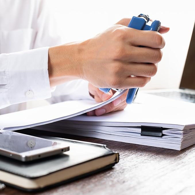 M&G Office Desktop Stapler, 20 Sheet Capacity Basic Staplers Jam Free Standard Stapler Office Accessories Supplies with Two Binding Modes for Home Office Classroom, Blue, 1 Pcs